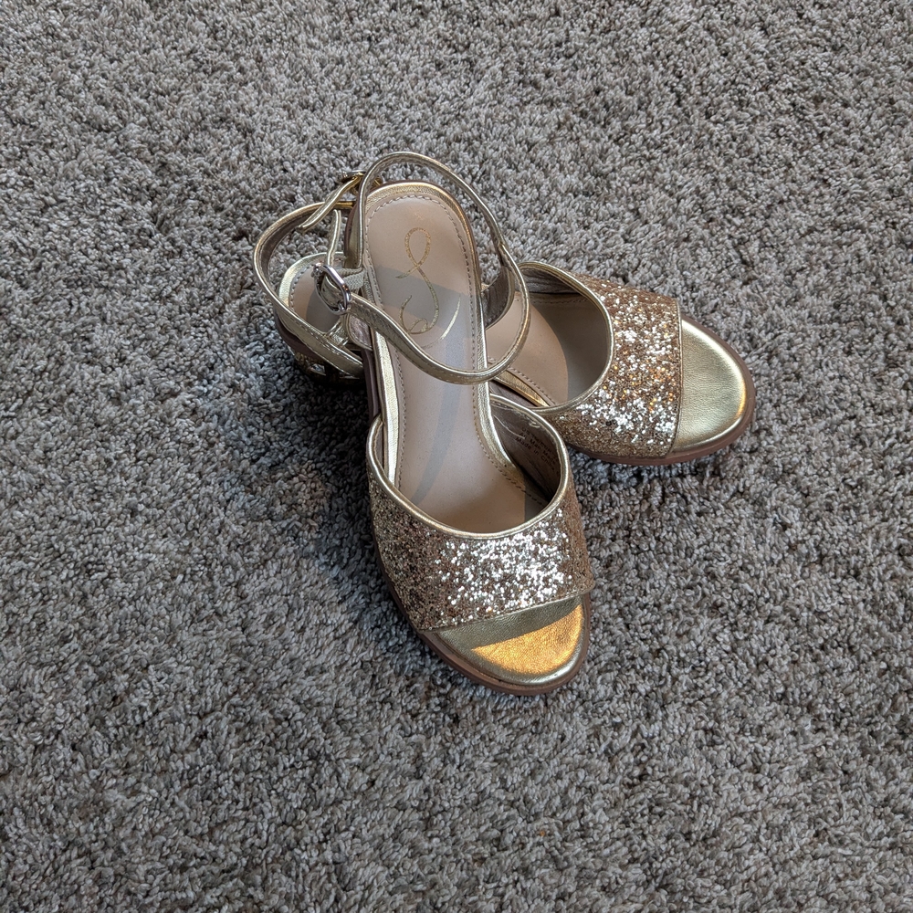 Gold Glitter Sandal Heels